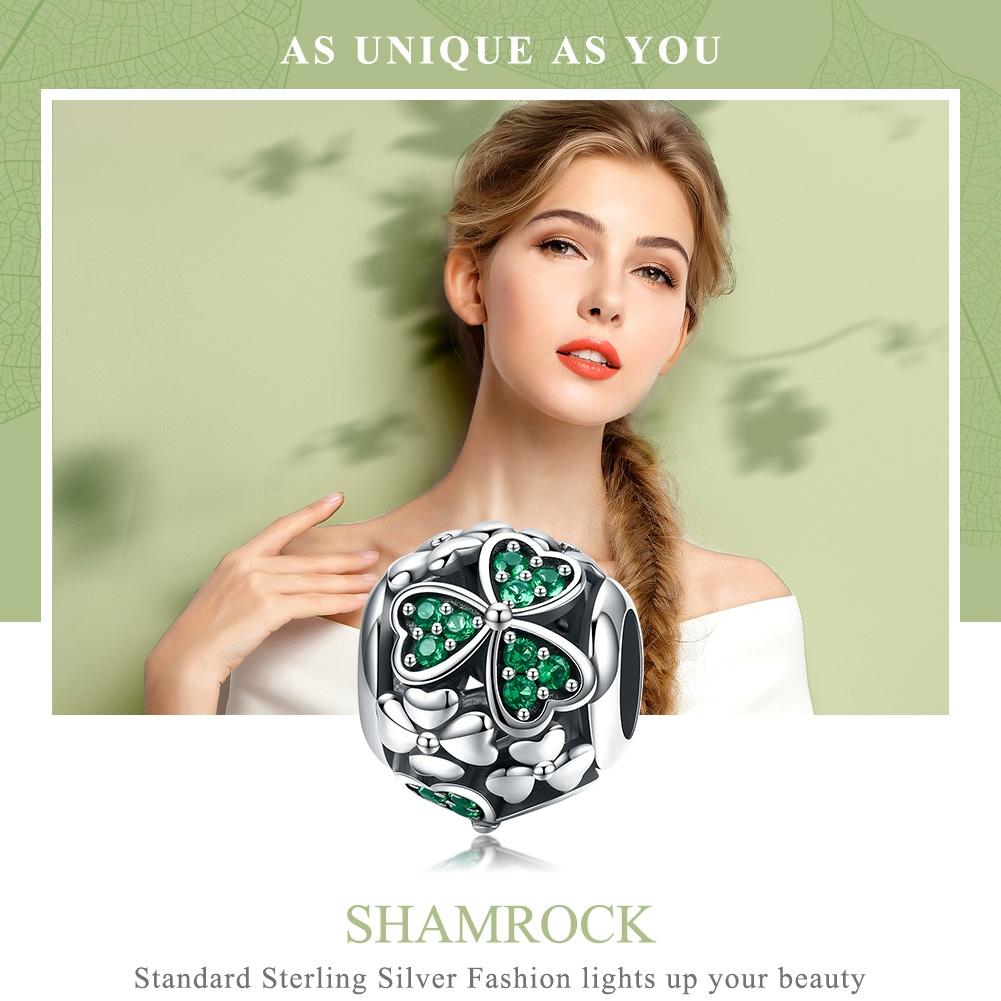 925 Sterling Silver Green Clover Bead For Diy Bracelets 4
