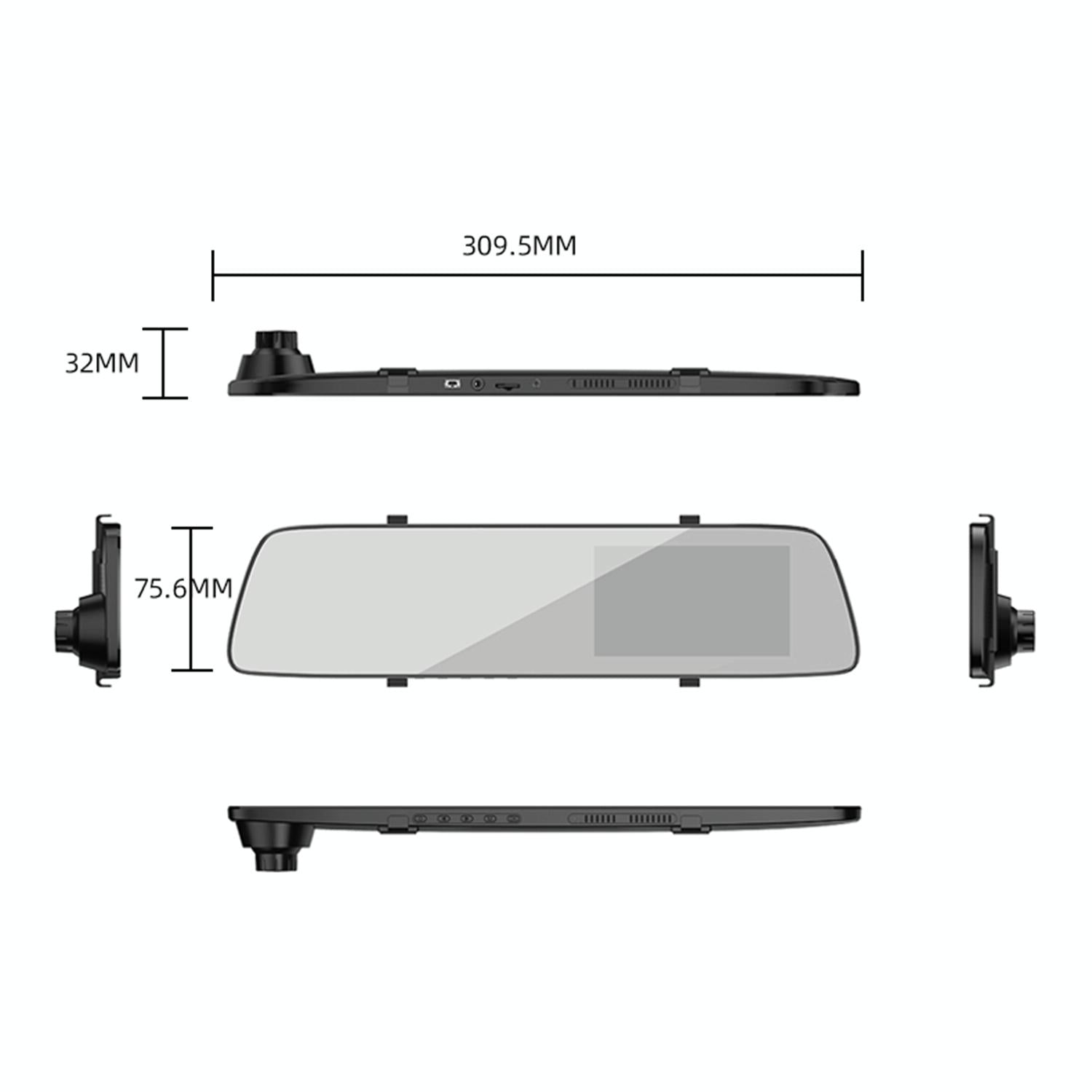 Full Hd Car Mirror Dvr Camera - 4.5 Front & Rearview 3