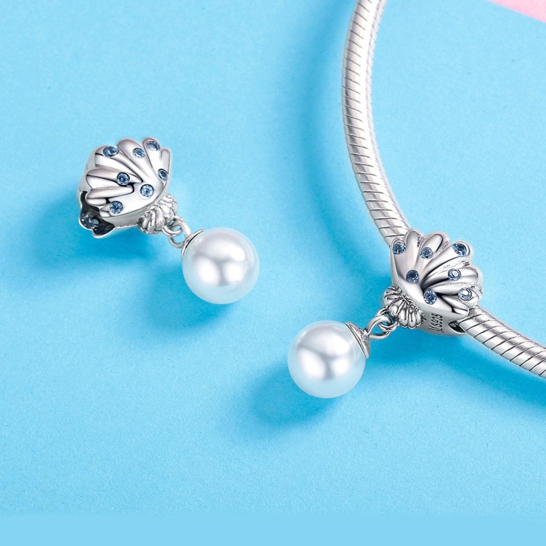925 Sterling Silver Scallop Pearl Beaded Bracelet Accessory 6