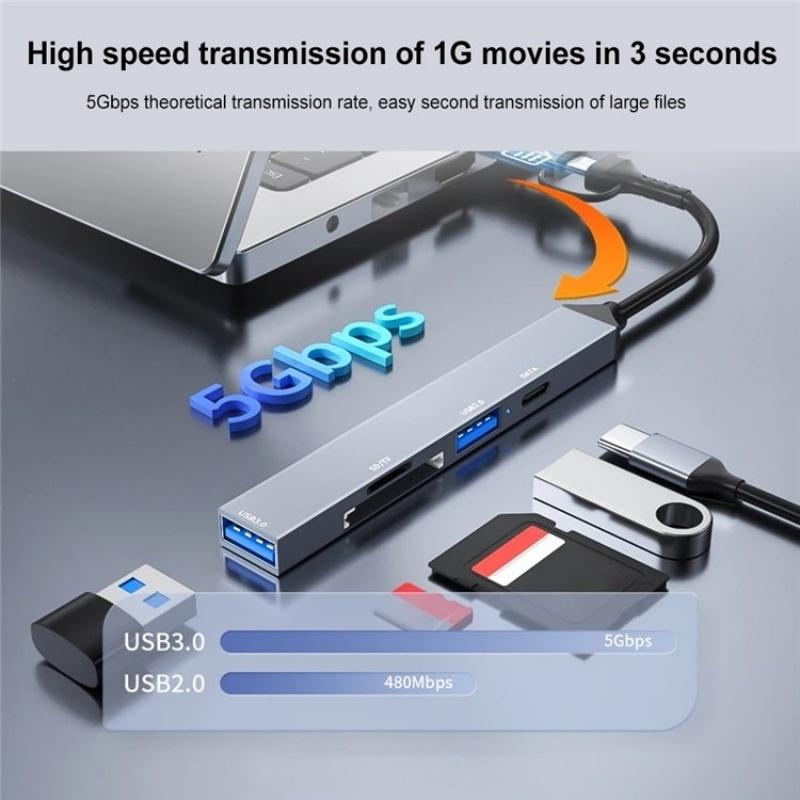 Usb 3.0 Hub With Sd / Tf Card Reader & Docking Station 7