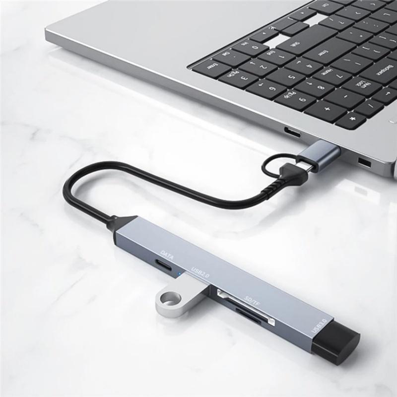Usb 3.0 Hub With Sd / Tf Card Reader & Docking Station 8