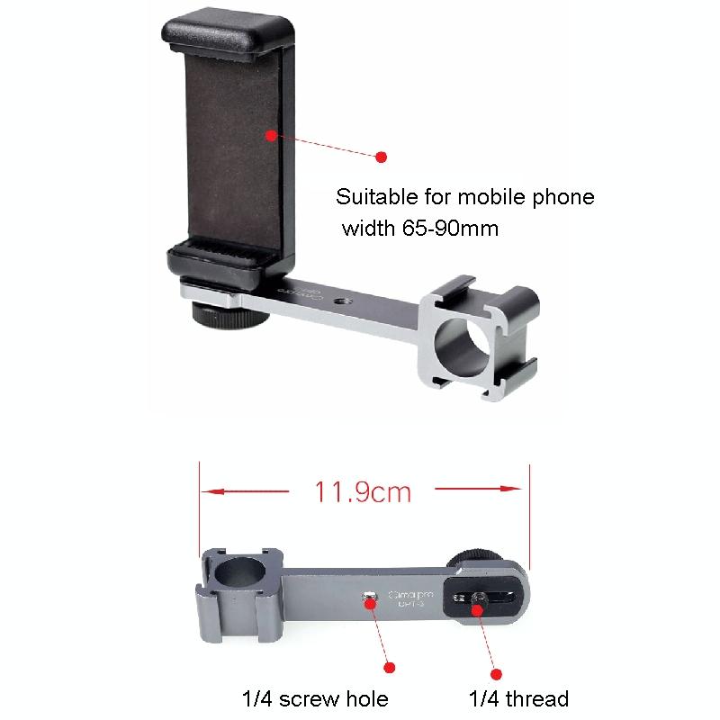 Three-Headed Hot Boot Adapter For Gimbal With Led Mic Mount 4