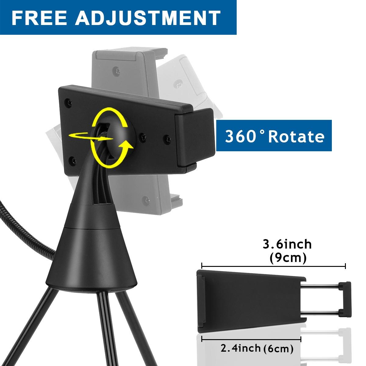 Dimmable Led Ring Lamp with Phone Tripod Stand 5