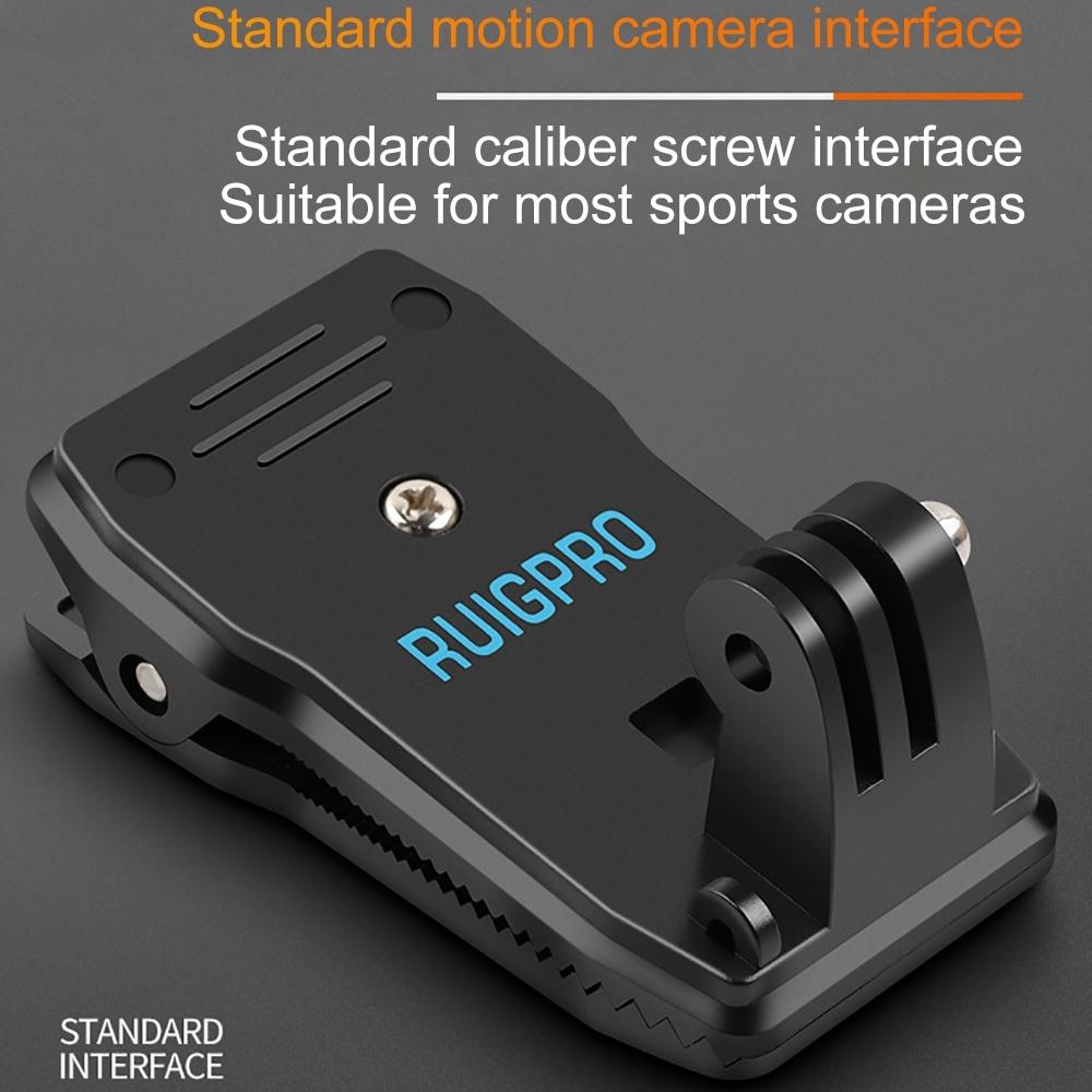 360 Degree Backpack Mount for Gopro Dji and Other Action Cameras - Rotating Clip Clamp 9