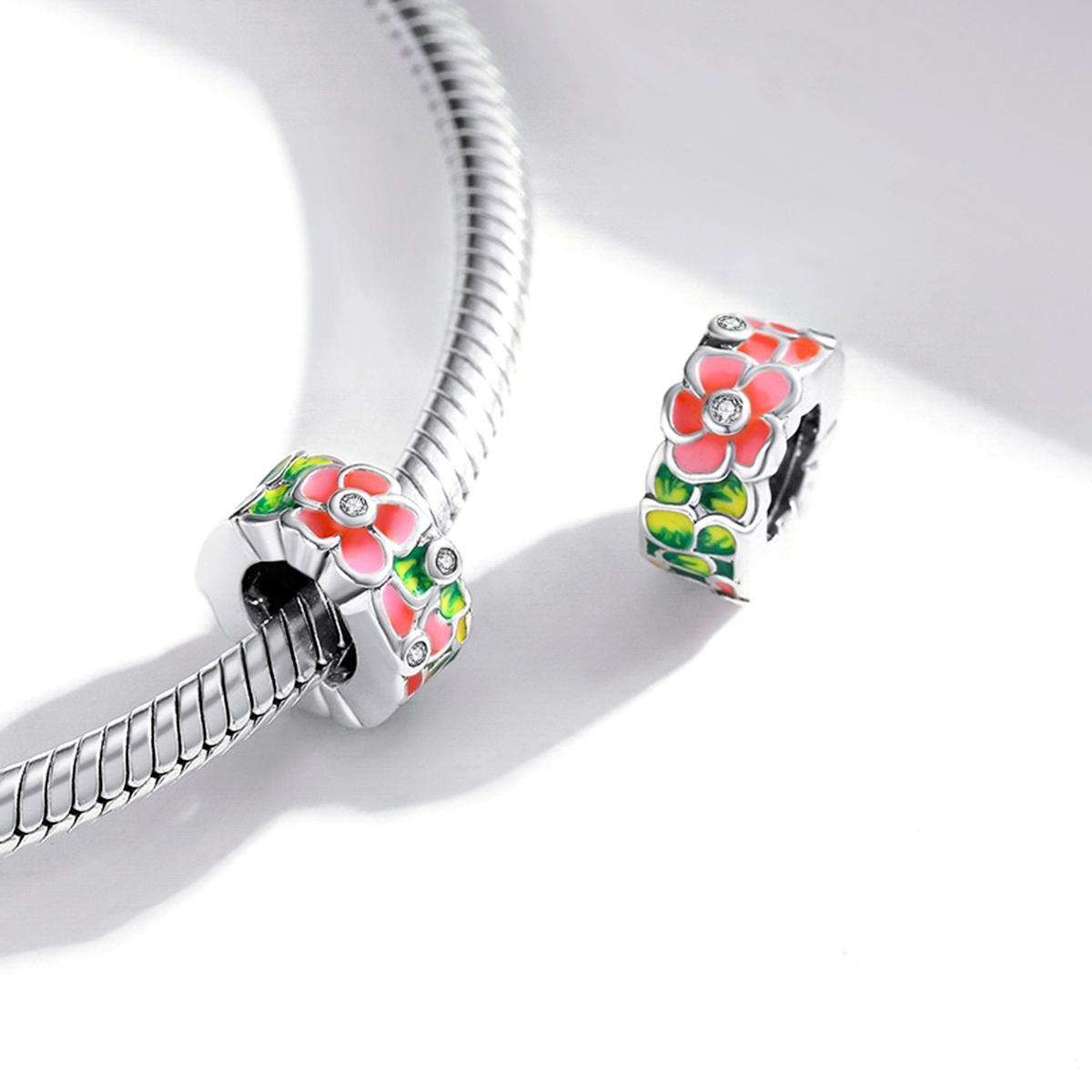 925 Sterling Silver Colorful Flower Beads For Diy Bracelets & Necklaces 7
