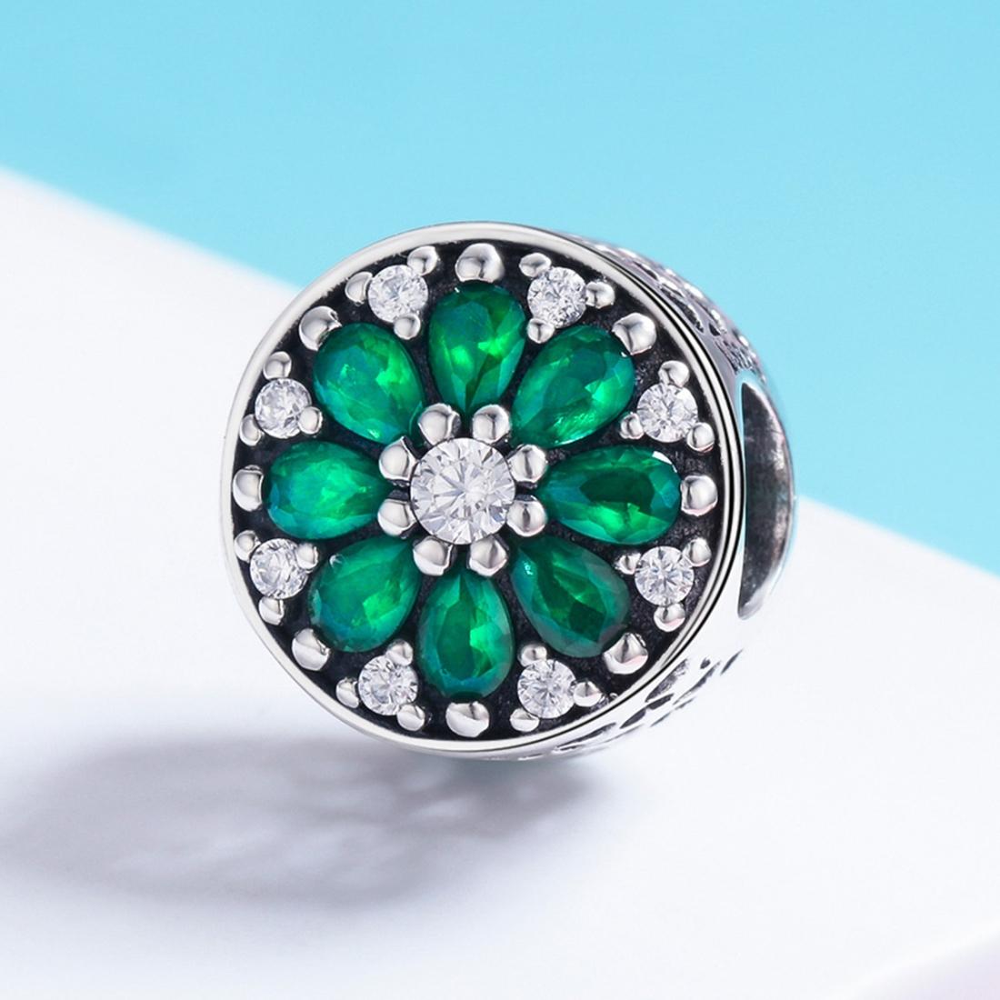 925 Sterling Silver Green Bead Pendant For Diy Bracelet Or Necklace 3