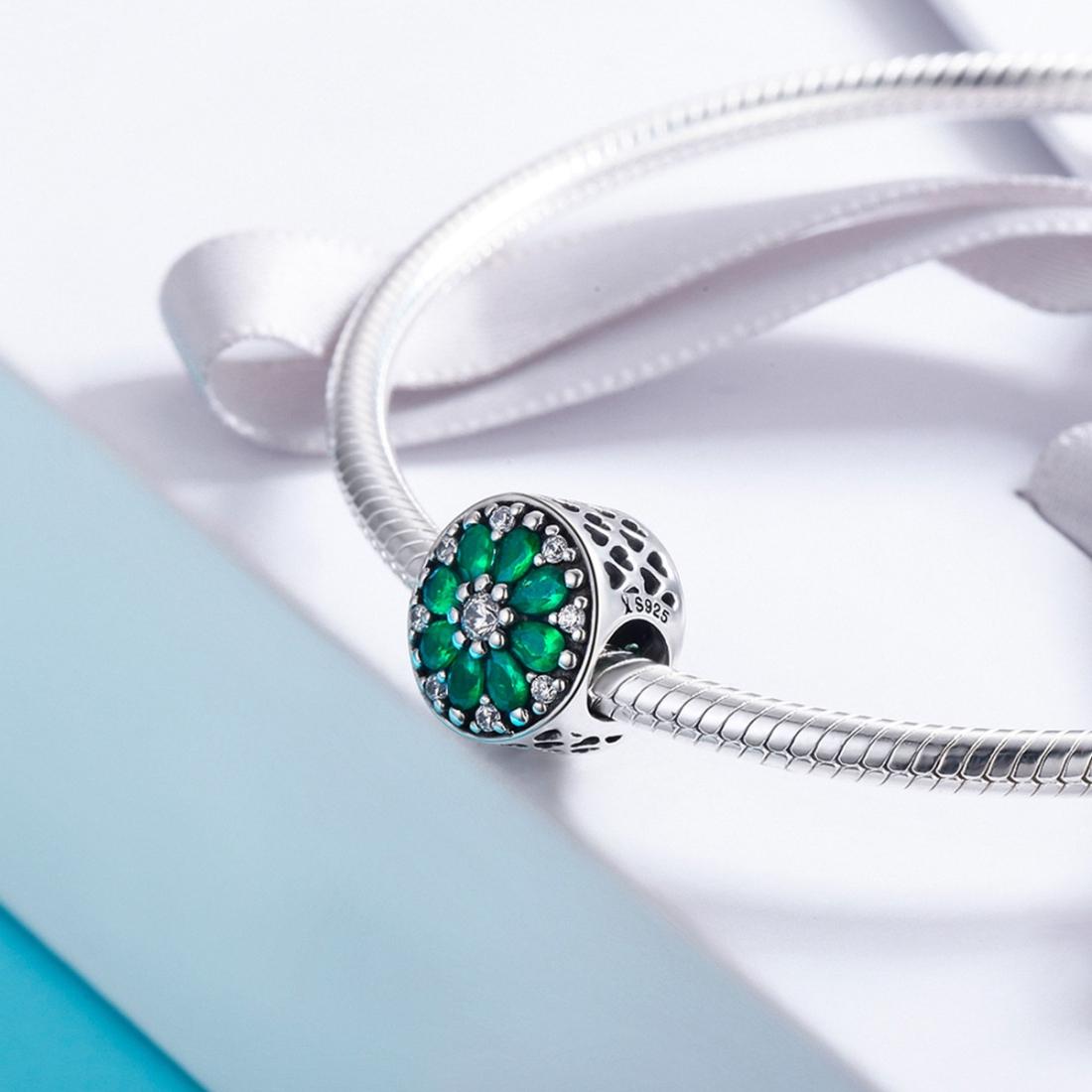 925 Sterling Silver Green Bead Pendant For Diy Bracelet Or Necklace 4