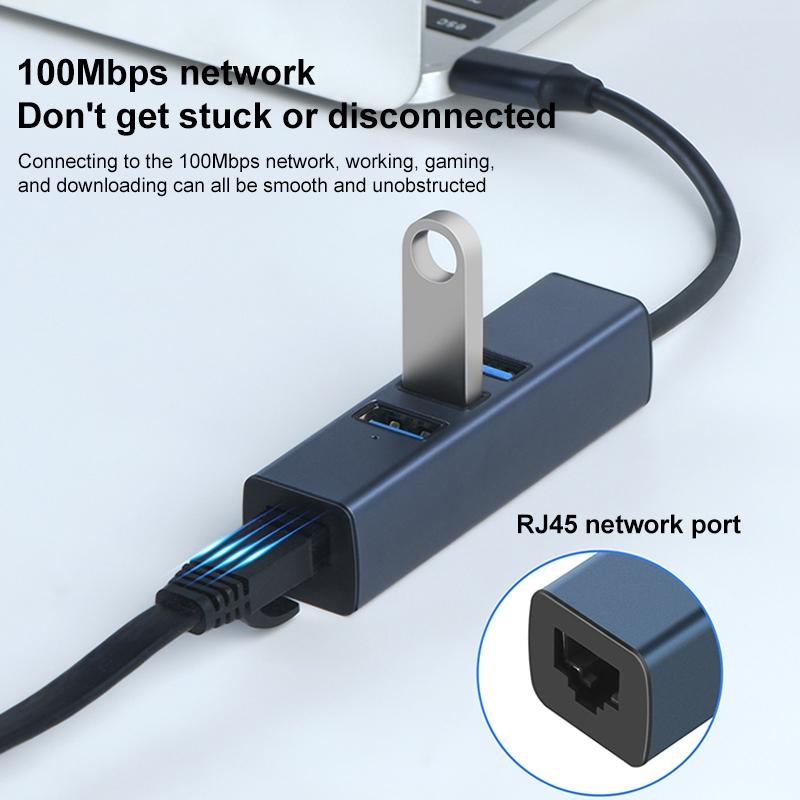 4-In-1 Usb3.0 + Dual Usb2.0 + Rj45 Hub Adapter 4