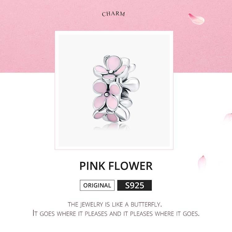 925 Sterling Silver Enamel Flower Charm Bracelet 4