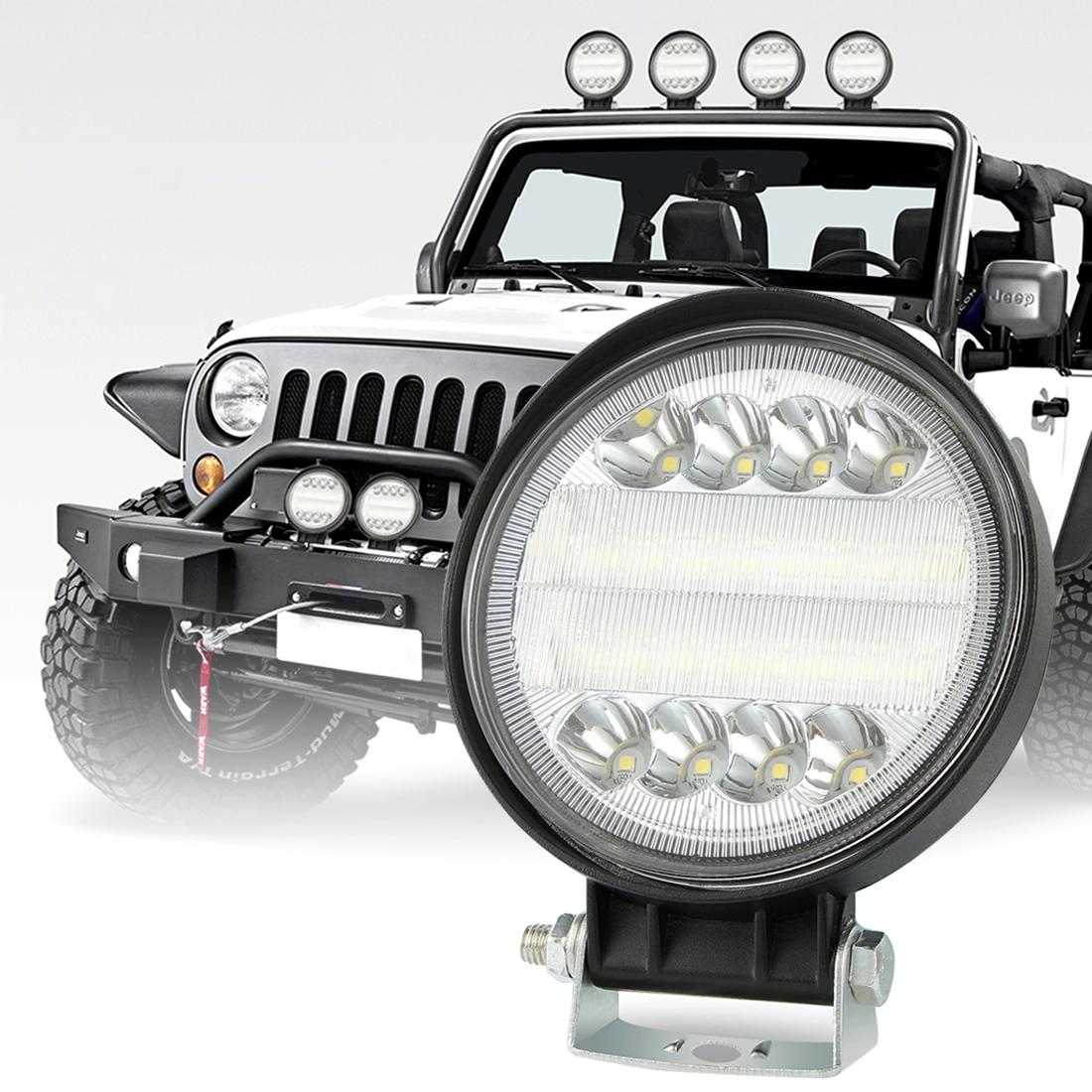 2 Pcs 4 Inch 15W Spot / Flood Light White Light Round - Shaped Waterproof Car Suv Work Lights Spotlight Led Bulbs Dc 9 - 30V 4