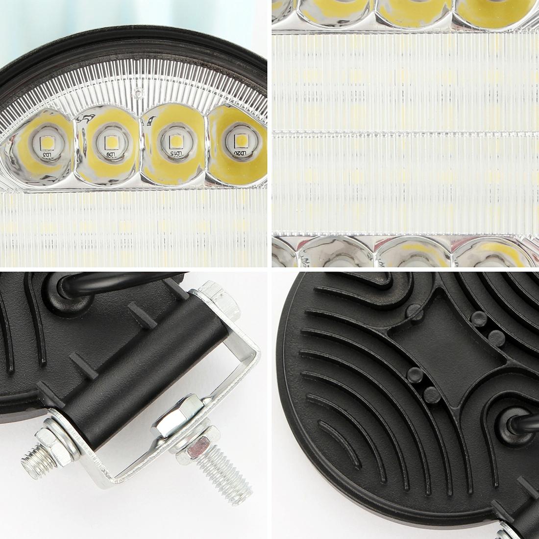 2 Pcs 4 Inch 15W Spot / Flood Light White Light Round - Shaped Waterproof Car Suv Work Lights Spotlight Led Bulbs Dc 9 - 30V 6