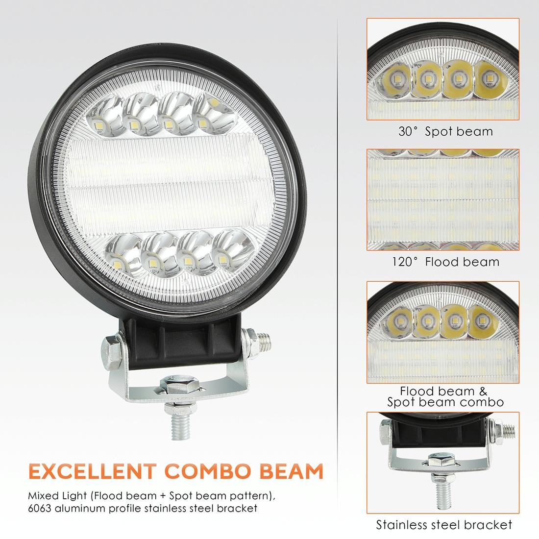 2 Pcs 4 Inch 15W Spot / Flood Light White Light Round - Shaped Waterproof Car Suv Work Lights Spotlight Led Bulbs Dc 9 - 30V 8