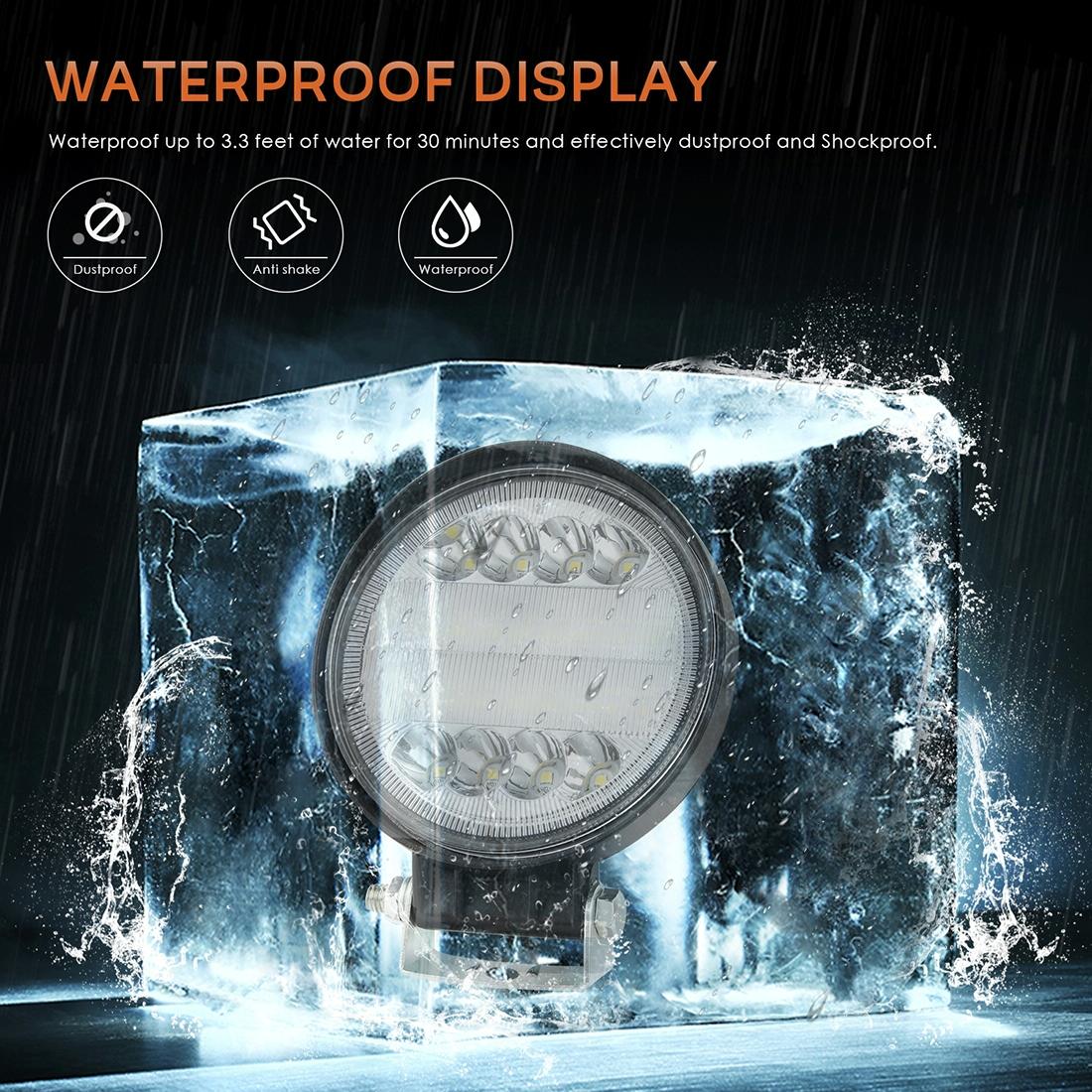 2 Pcs 4 Inch 15W Spot / Flood Light White Light Round - Shaped Waterproof Car Suv Work Lights Spotlight Led Bulbs Dc 9 - 30V 9