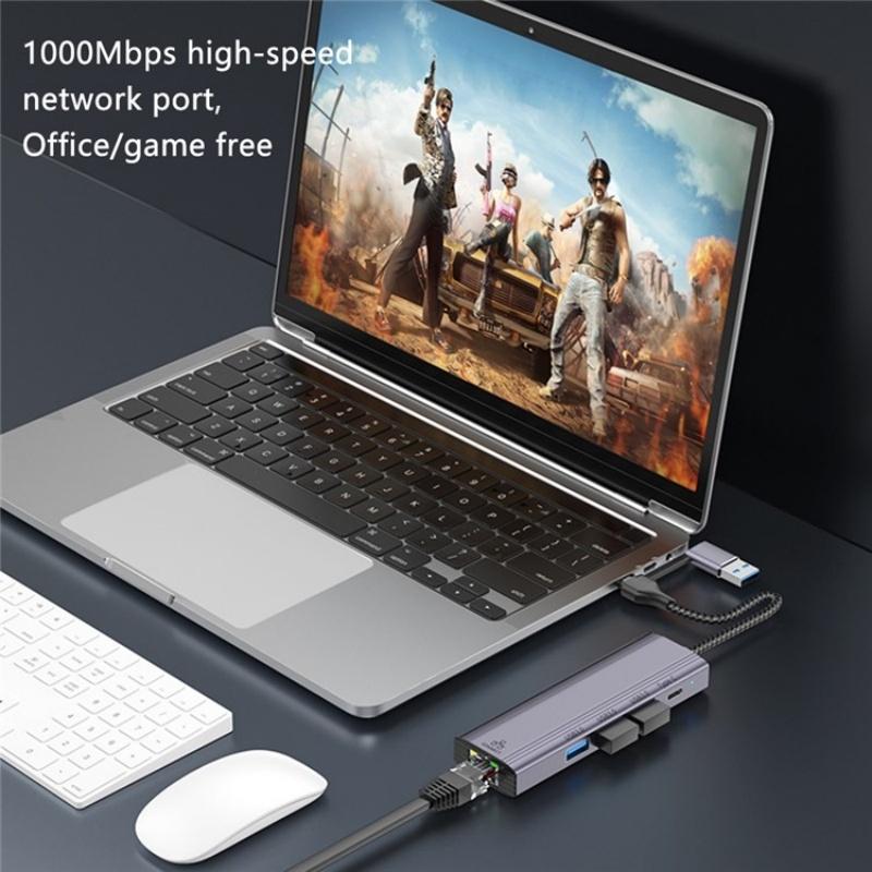 Usb-A / C Docking Station 3X Usb3.0 Usb-C Gigabit 3