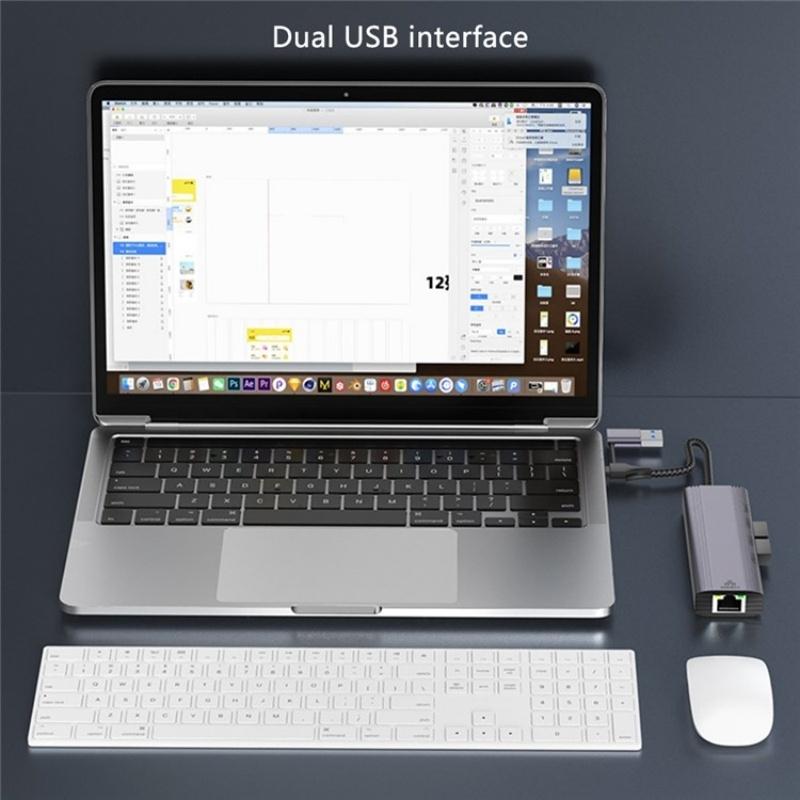 Usb-A / C Docking Station 3X Usb3.0 Usb-C Gigabit 7