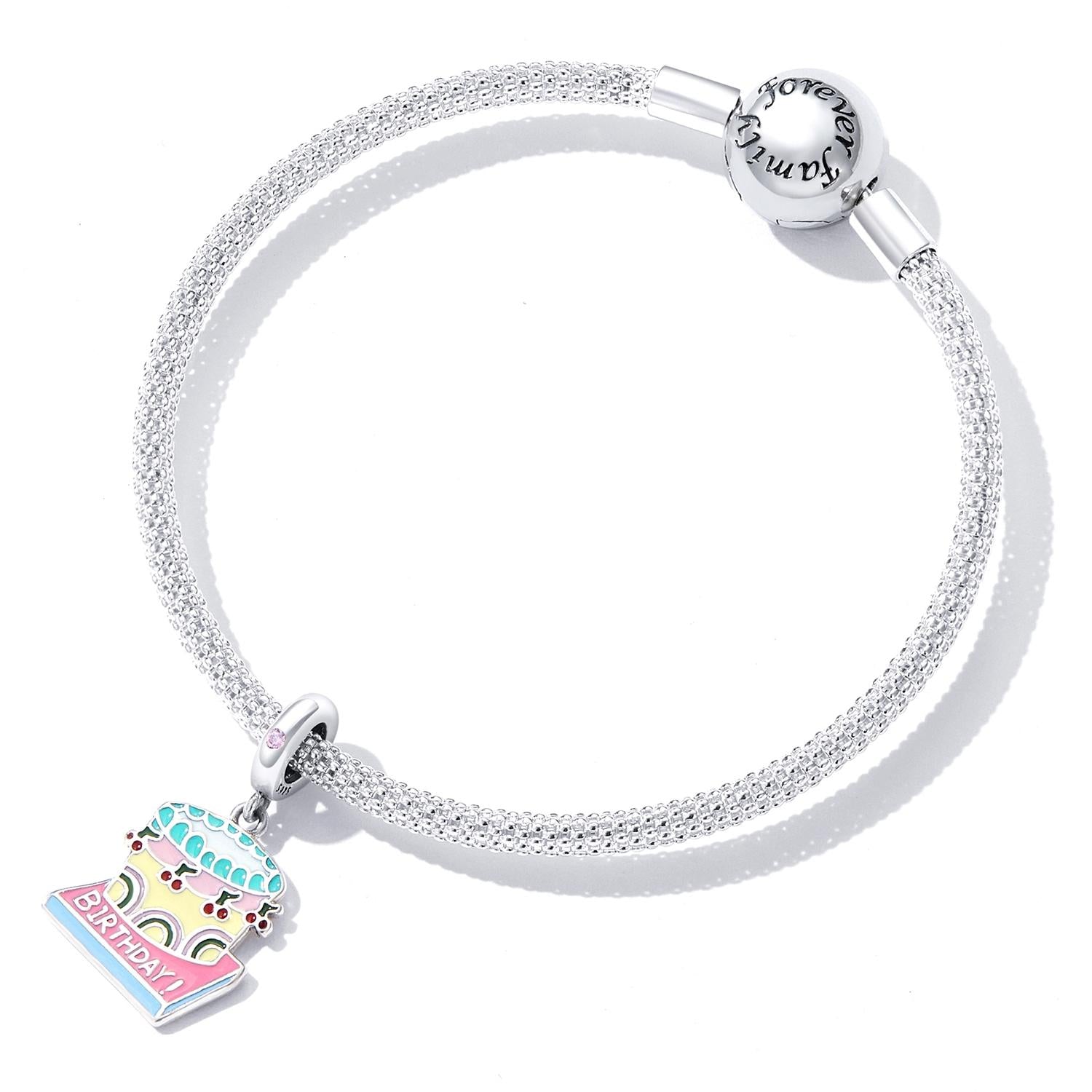 925 Sterling Silver Cherry Cake Pendant For Bracelet Or Necklace 7