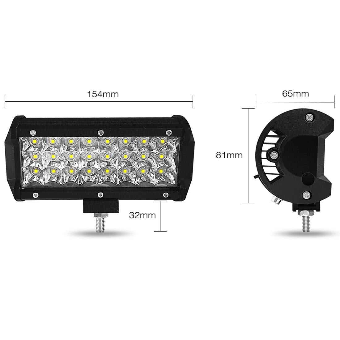 7 Inch 18W 1800Lm 3 Row Led Strip Light Working Refit Off - Road Vehicle Lamp Roof Strip Light 3