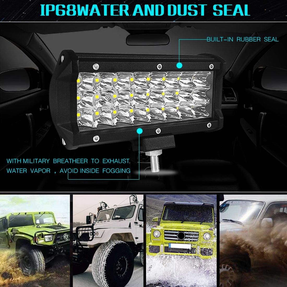7 Inch 18W 1800Lm 3 Row Led Strip Light Working Refit Off - Road Vehicle Lamp Roof Strip Light 7