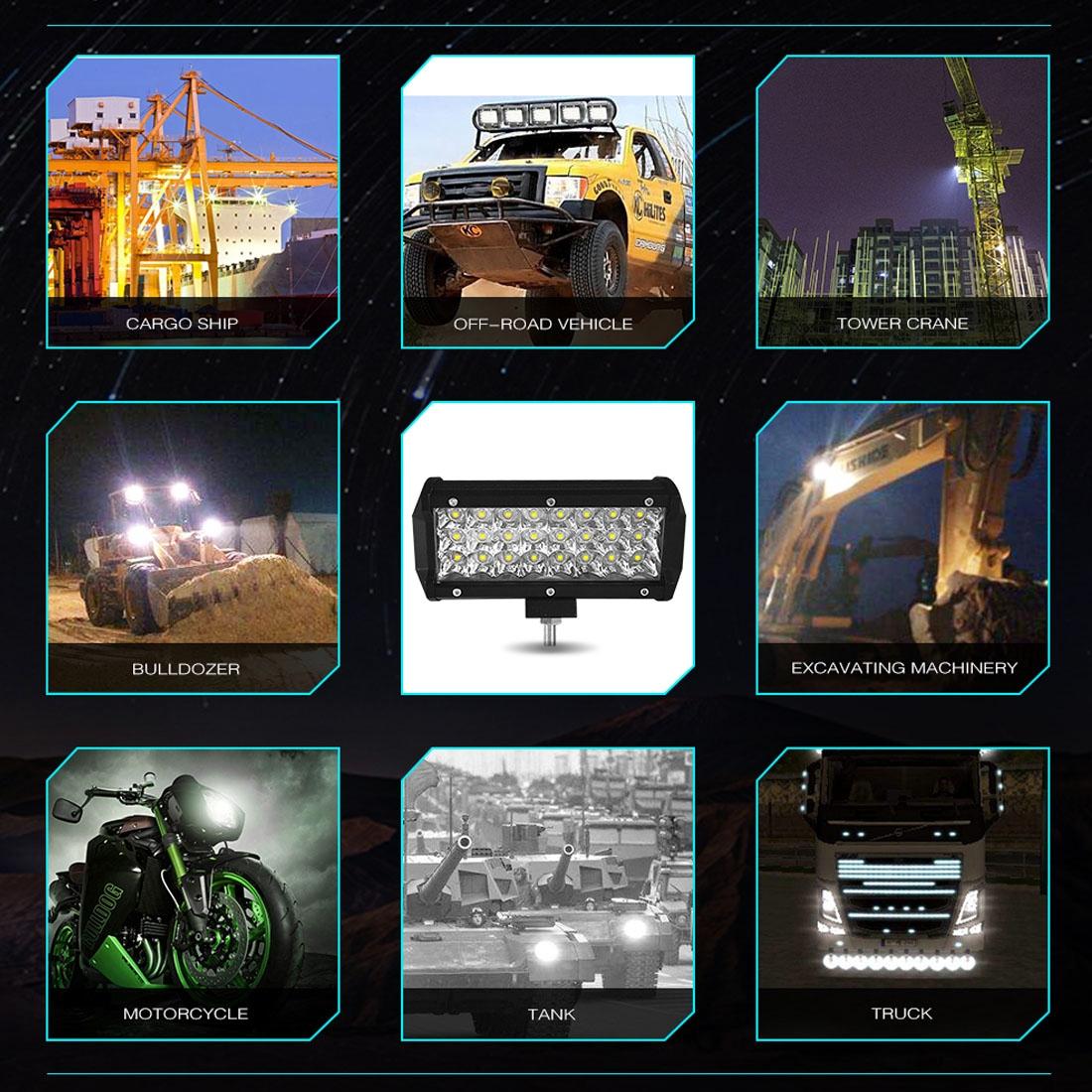 7 Inch 18W 1800Lm 3 Row Led Strip Light Working Refit Off - Road Vehicle Lamp Roof Strip Light 9