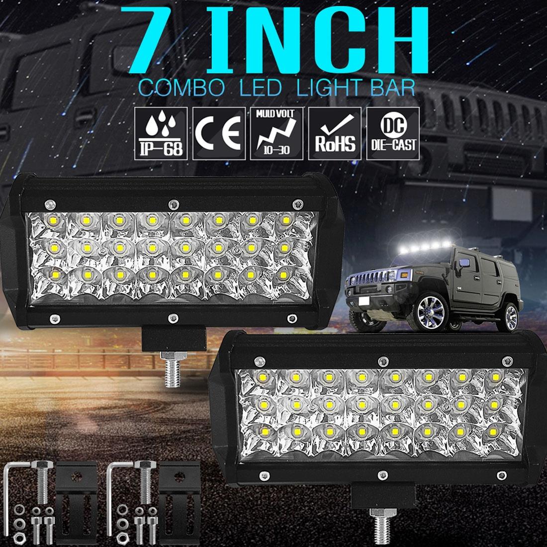 7 Inch 18W 1800Lm 3 Row Led Strip Light Working Refit Off - Road Vehicle Lamp Roof Strip Light 10