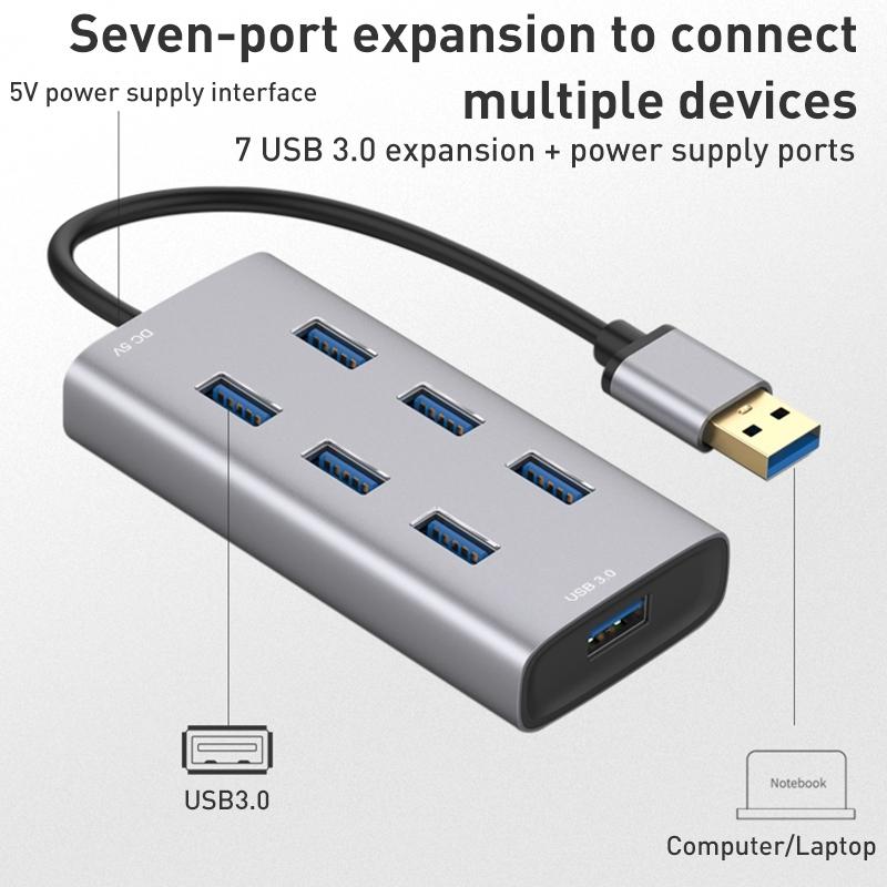 7-Port Usb 3.0 Hub With 80Cm Cable 6