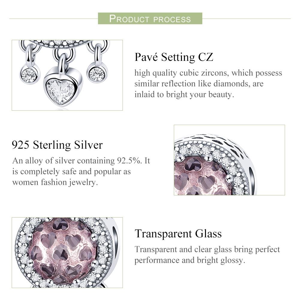 925 Sterling Silver Brilliant Heart Beads For Diy Bracelets & Necklaces 9