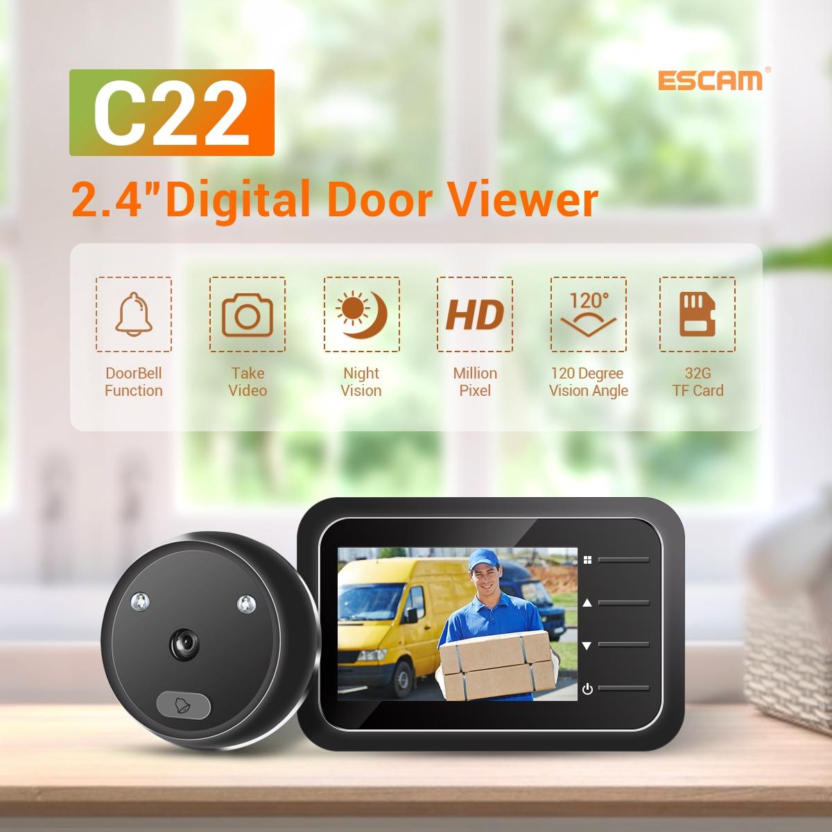 2.4 Digital Door Viewer With Night Vision Tf Card Slot Photo & Video Capture 4