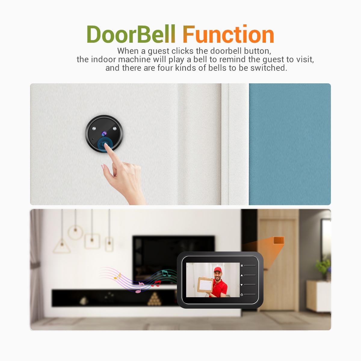 2.4 Digital Door Viewer With Night Vision Tf Card Slot Photo & Video Capture 5