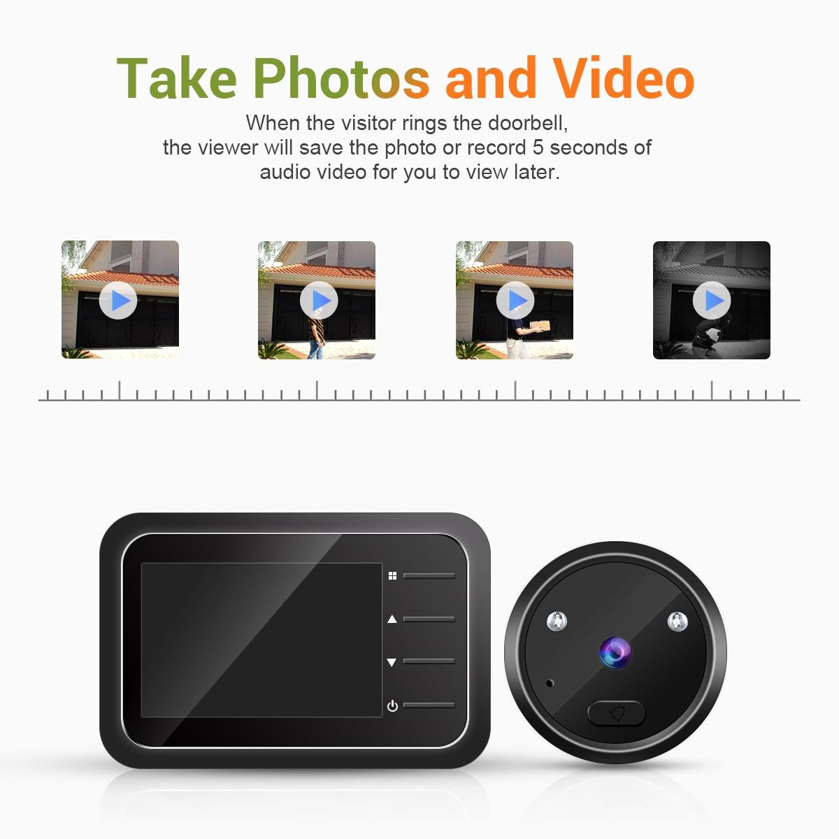 2.4 Digital Door Viewer With Night Vision Tf Card Slot Photo & Video Capture 6