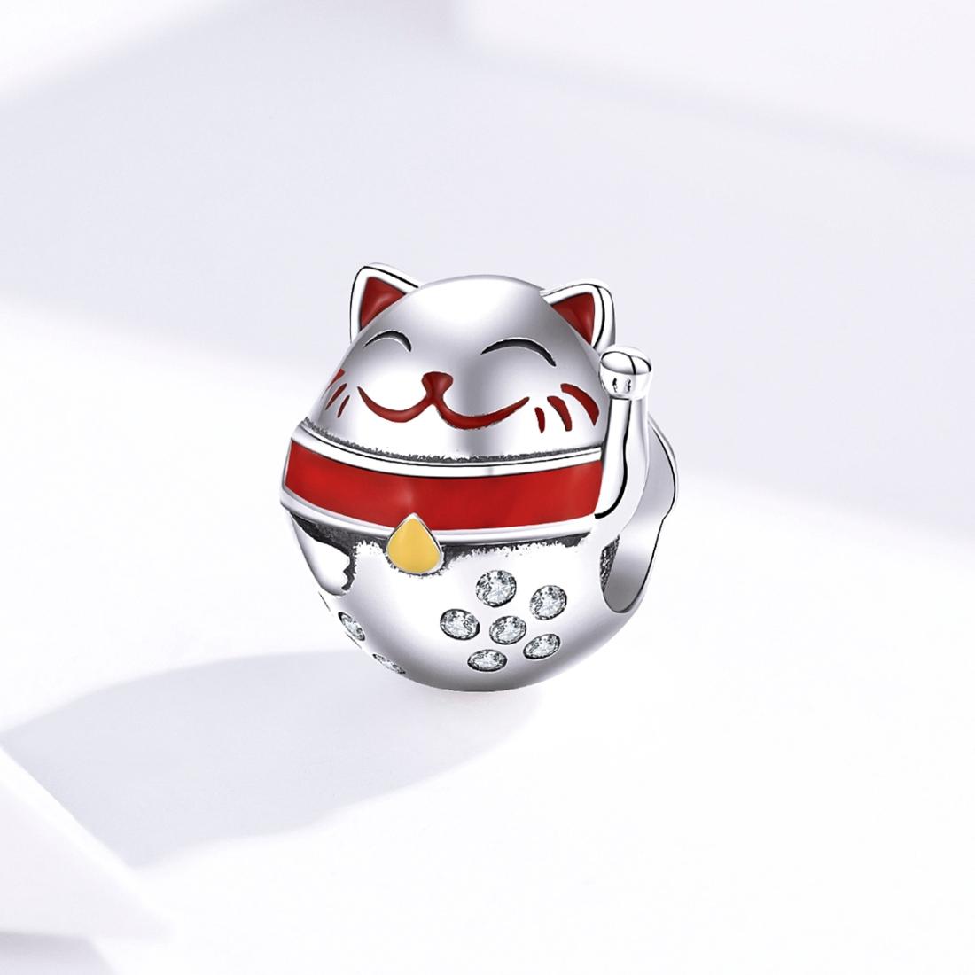 925 Sterling Silver Fortune Cat Beads For Diy Bracelets & Necklaces 3
