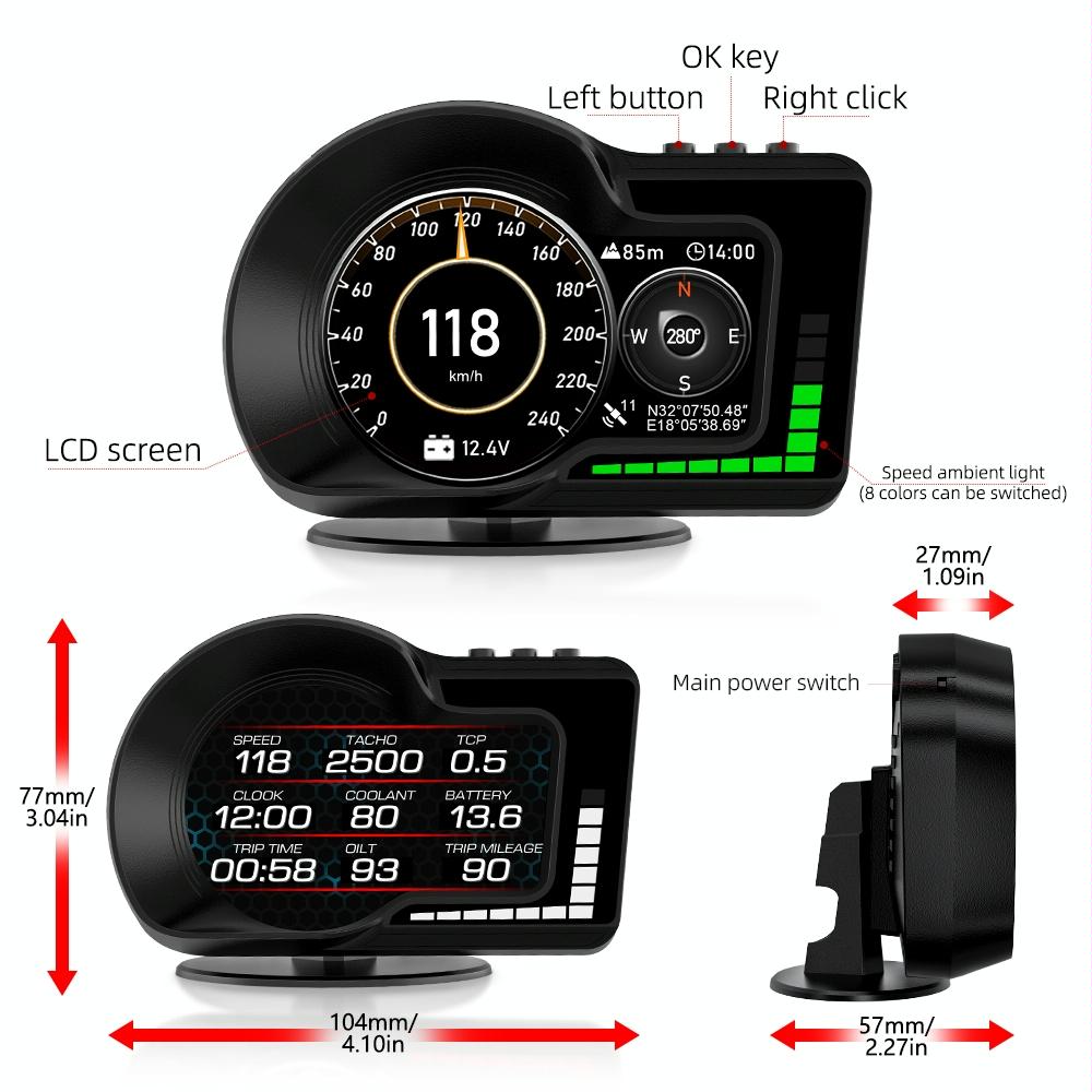 High Def Obd+Gps Hud For F15 Cars 3