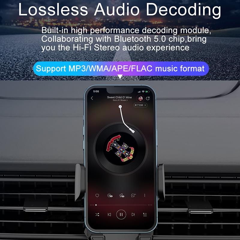 Bluetooth 5.0 Car Mp3 Player Fm Transmitter & Phone Holder 3