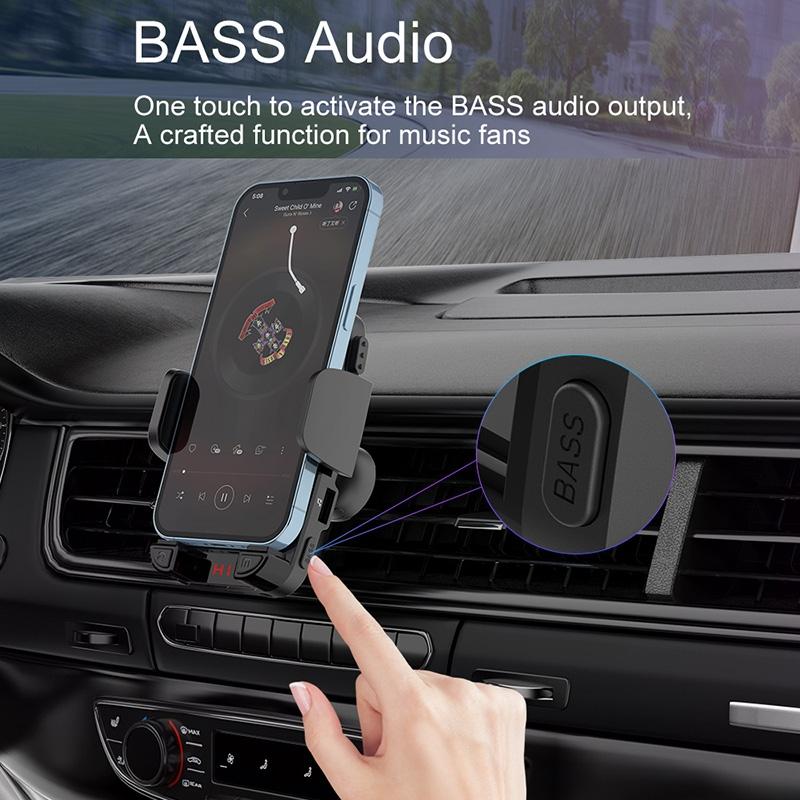 Bluetooth 5.0 Car Mp3 Player Fm Transmitter & Phone Holder 6