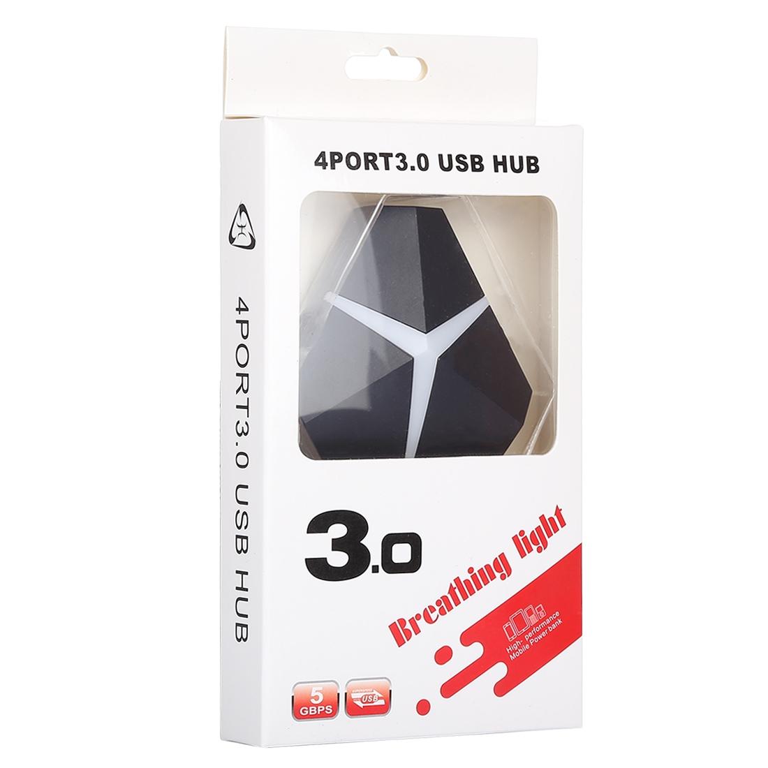 4-Port Usb 3.0 Hub 5Gbps Speed 20Cm Cable Black 5