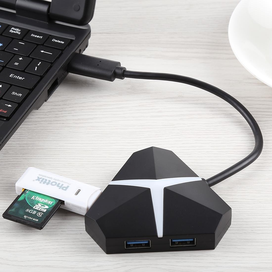 4-Port Usb 3.0 Hub 5Gbps Speed 20Cm Cable Black 7