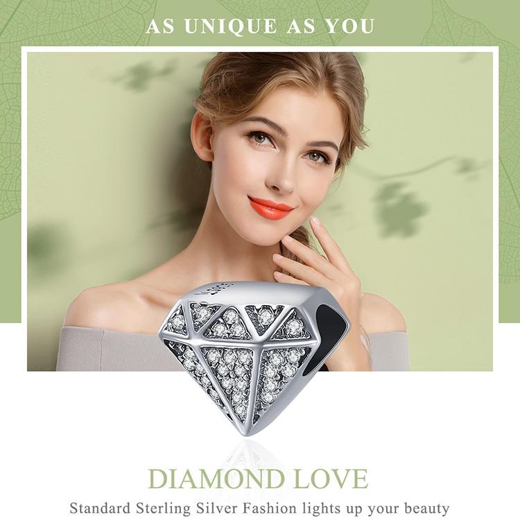 925 Sterling Silver Love Diamond Beads For Diy Bracelet 4