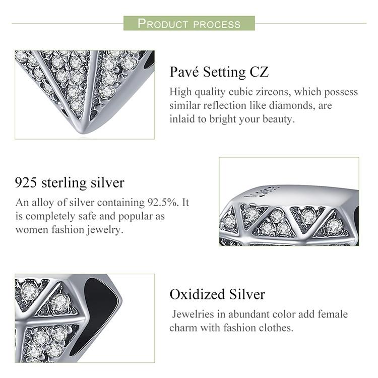 925 Sterling Silver Love Diamond Beads For Diy Bracelet 5