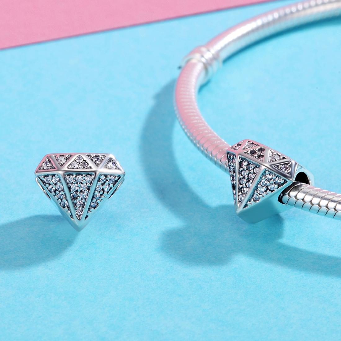 925 Sterling Silver Love Diamond Beads For Diy Bracelet 6