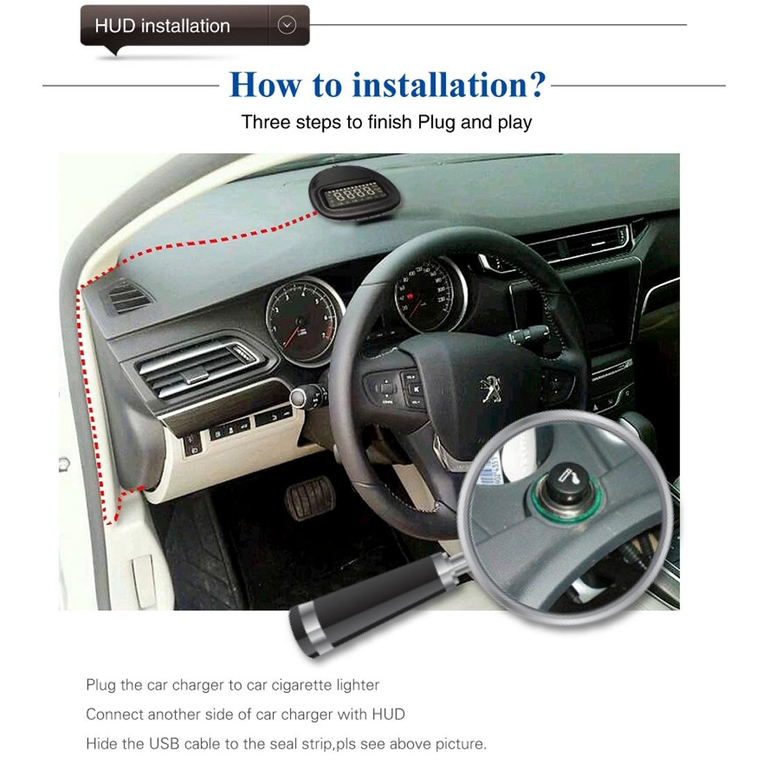 2.0 Inch Car Gps Hud Head Up Display Speed Altitude & Alarm Auto Sleep Satellite Signal 6