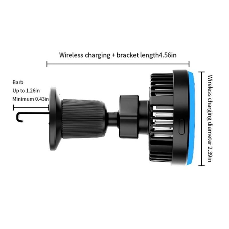 Wireless Magnetic Car Vent Charger with Colourful Light - Phone Charging Stand 7