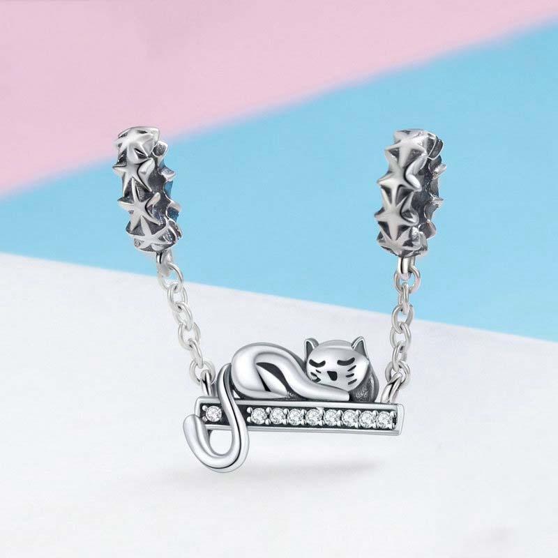 925 Sterling Silver Adorable Cat Pendant Necklace 3