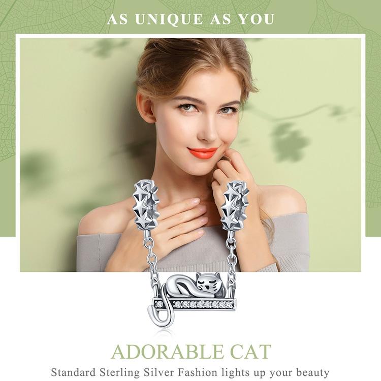 925 Sterling Silver Adorable Cat Pendant Necklace 4