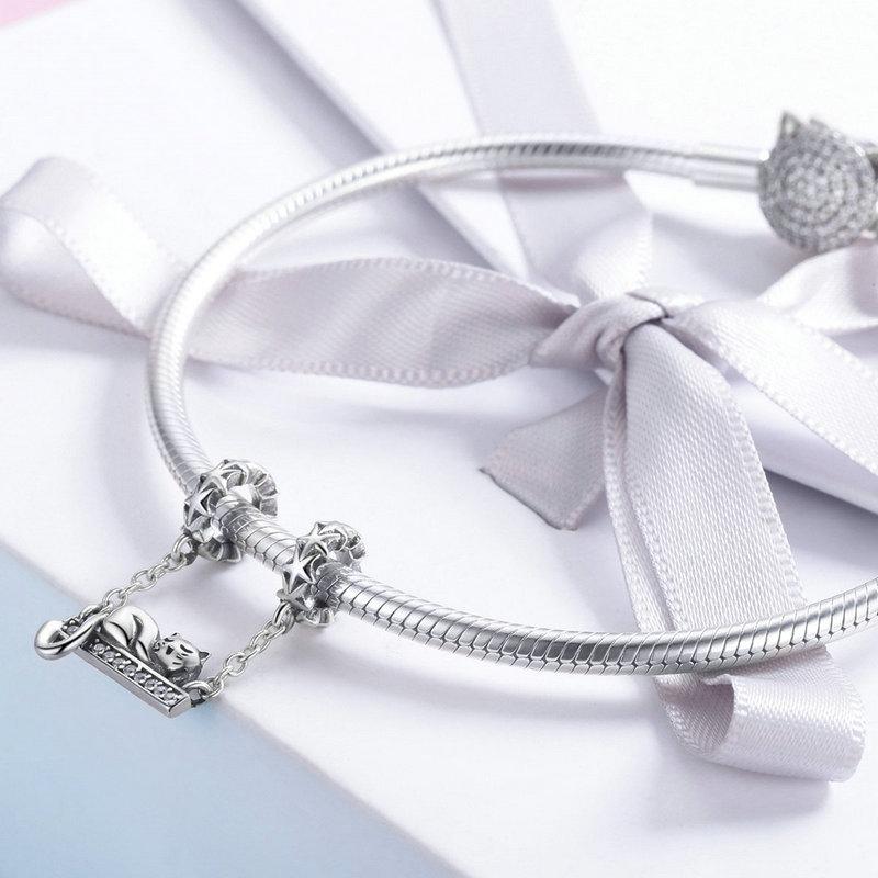 925 Sterling Silver Adorable Cat Pendant Necklace 7