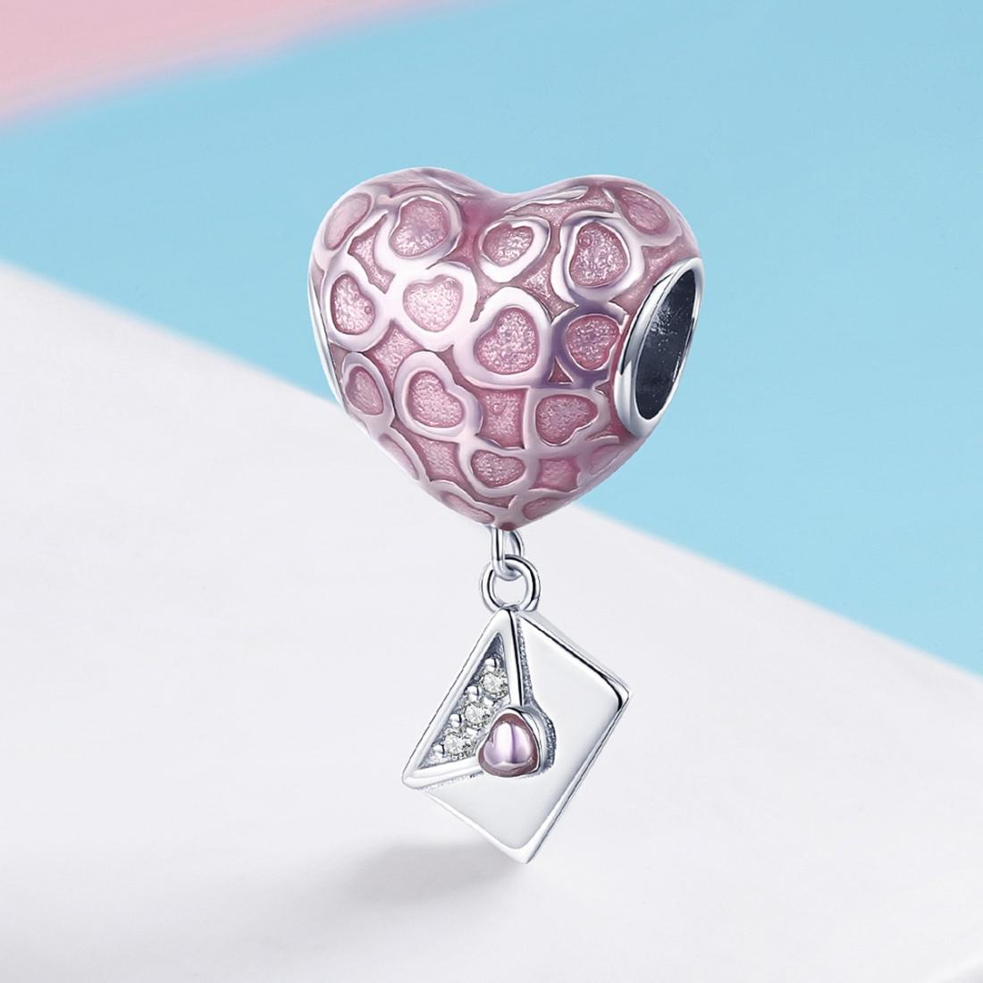 925 Sterling Silver Romantic Love Letter Heart Bracelet With Zirconium Diamond Beads 3