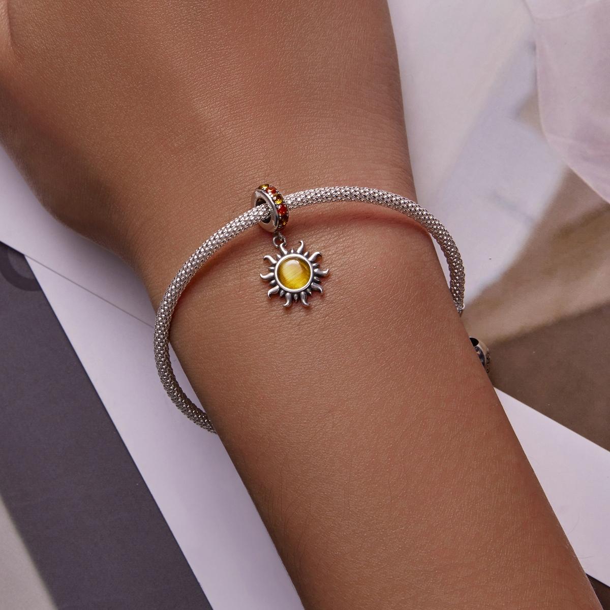 925 Sterling Silver Sun Pendant For Diy Bracelets & Necklaces 7