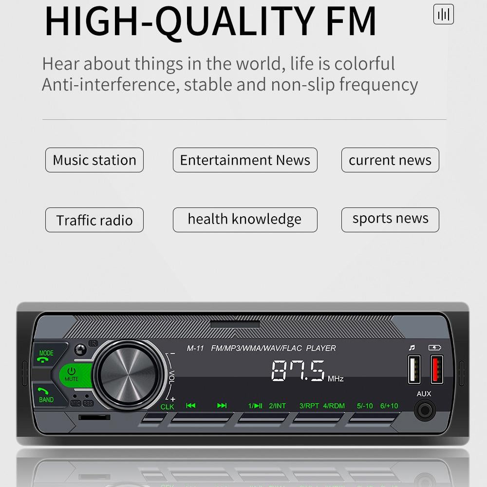 Bluetooth Car Mp3 Player - Fm Radio Tf Card Mobile Phone Interconnection - M11 3