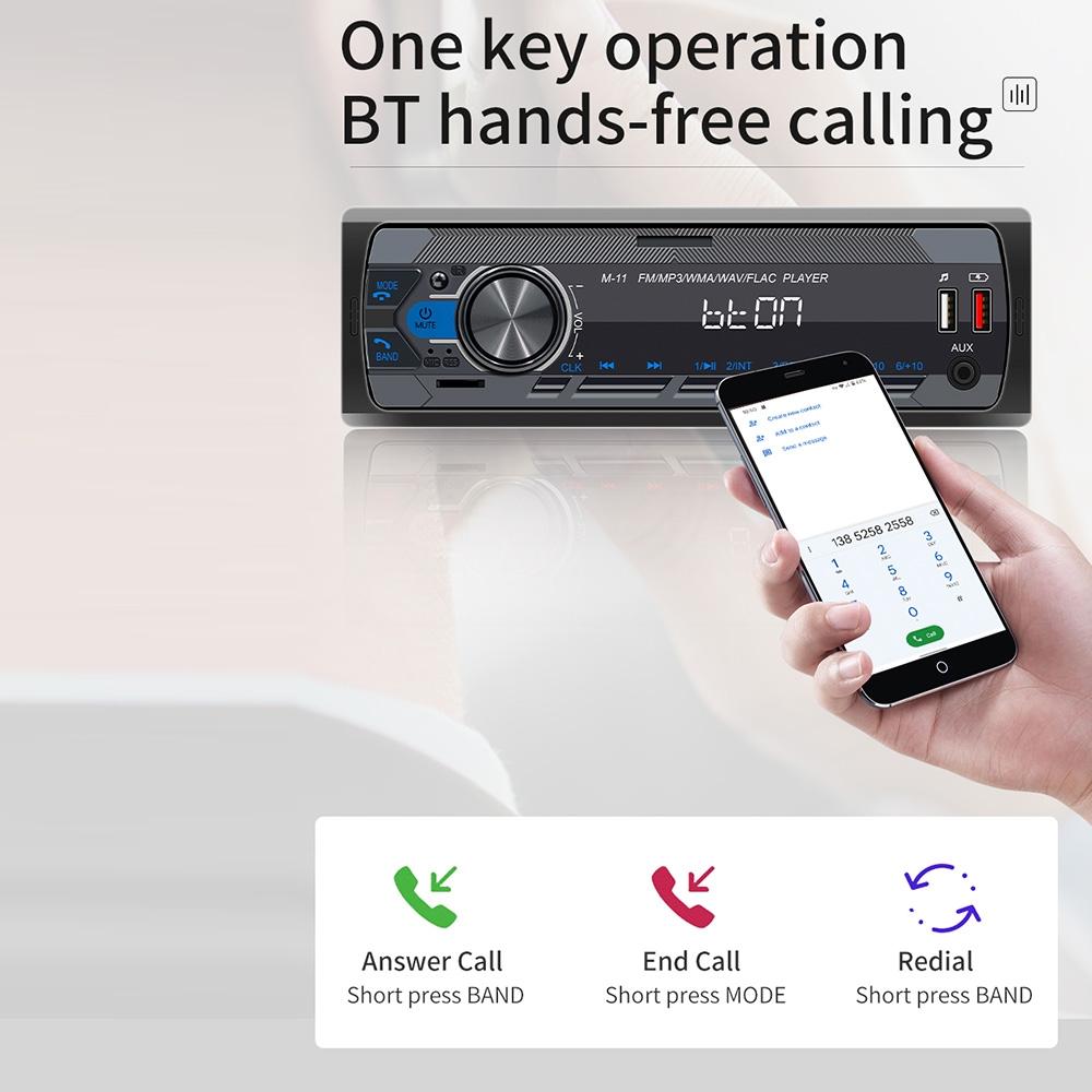 Bluetooth Car Mp3 Player - Fm Radio Tf Card Mobile Phone Interconnection - M11 4