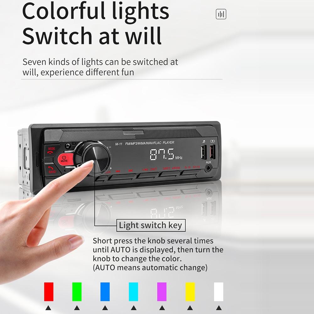 Bluetooth Car Mp3 Player - Fm Radio Tf Card Mobile Phone Interconnection - M11 5