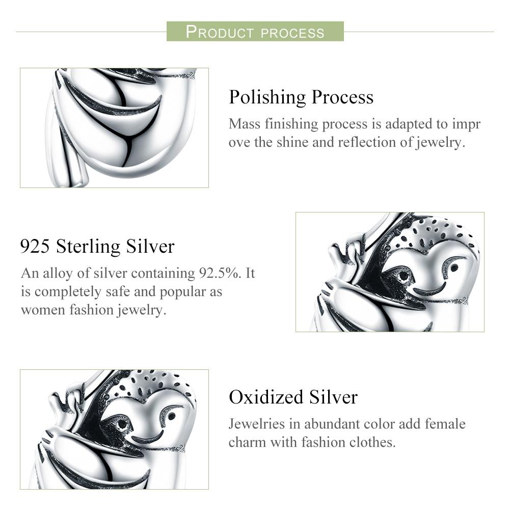925 Sterling Silver Sloth Bead For Diy Bracelets 5