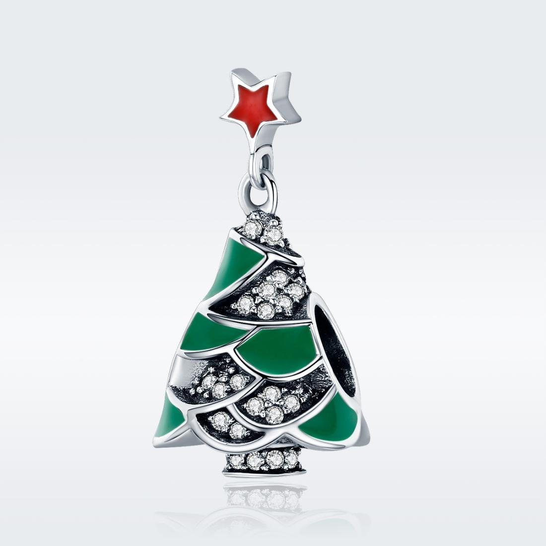 925 Sterling Silver Christmas Tree Bead Pendant For Diy Bracelets & Necklaces 3